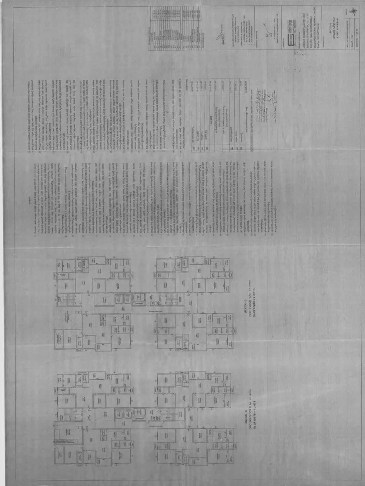 Pavani Mirabilia: BLOCK I GROUND AND FIRST FLOOR PLAN (filed with Karnataka RERA)