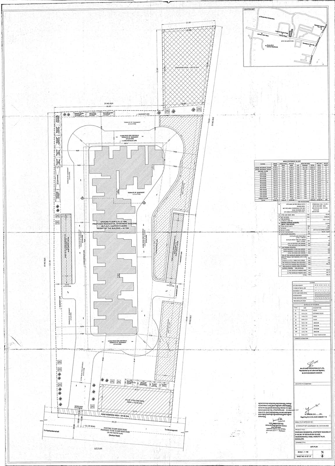 DS Max Sky Samurai: Approved Building/Plotting Plan, page 1 (filed with Karnataka RERA)