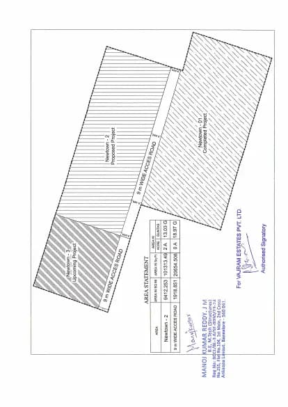 Vajram Newtown - II: Point No - 11, Phase wise Demarcation Sketch (filed with Karnataka RERA)