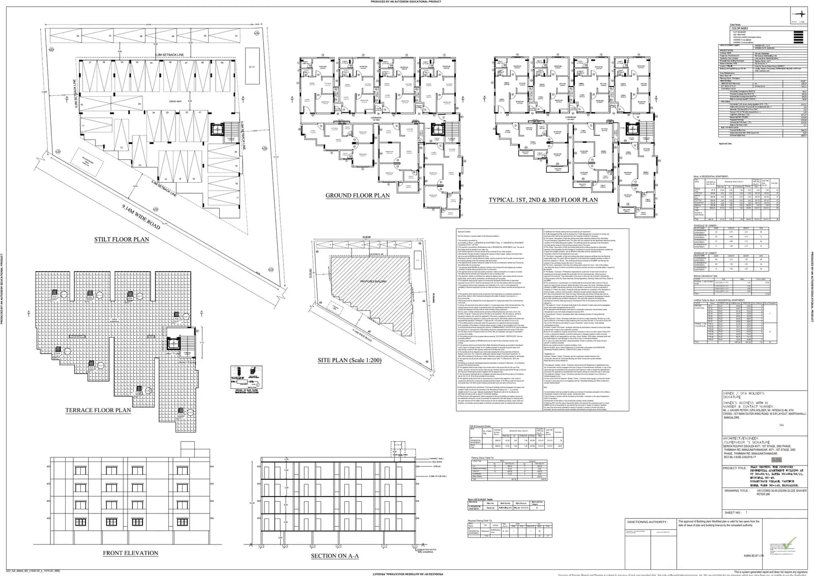 Lotus Hill: Approved Layout Plan (filed with Karnataka RERA)