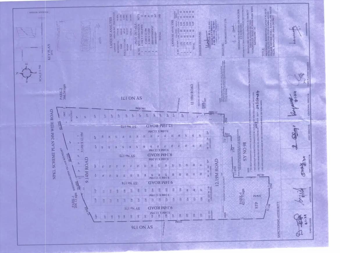 KNS Amora: Approved Layout Plan (filed with Karnataka RERA)