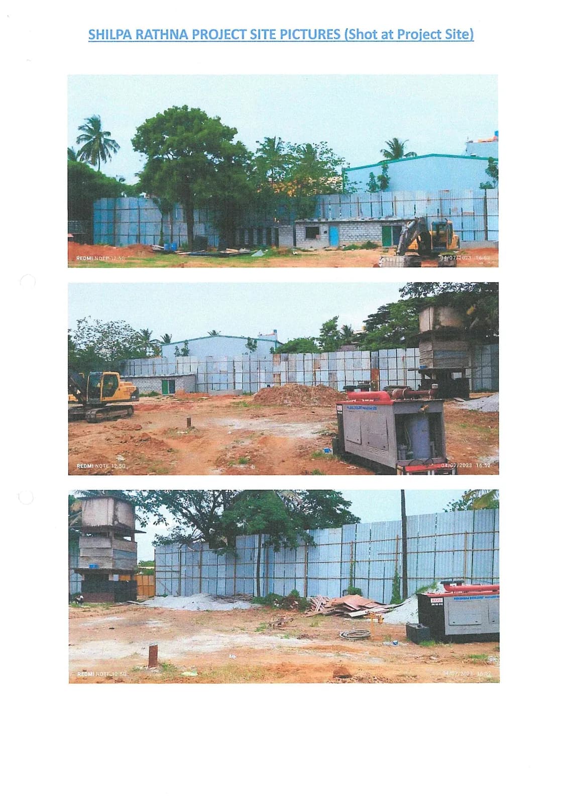 Shilpa Rathna: Site photo filed with Karnataka RERA