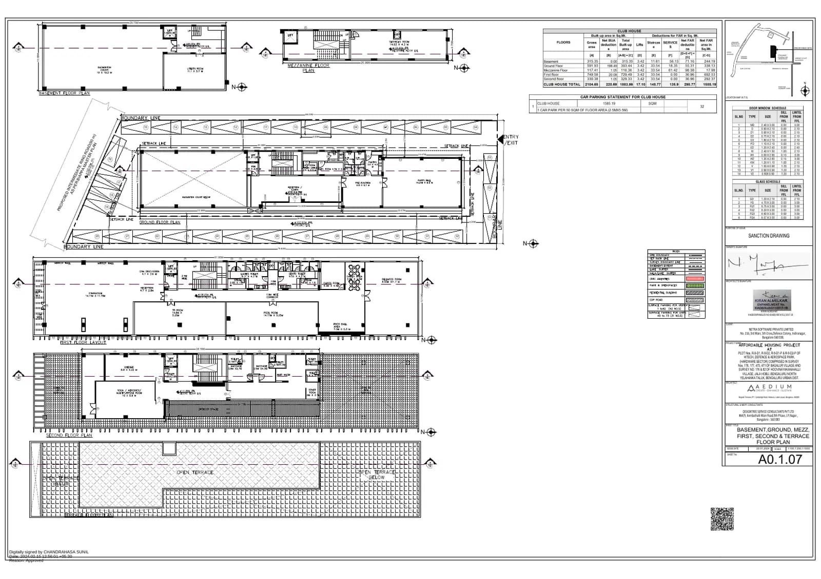 Assetz Sora & Saki: 7 First Second and Terrace Floor Plan.pdf (filed with Karnataka RERA)