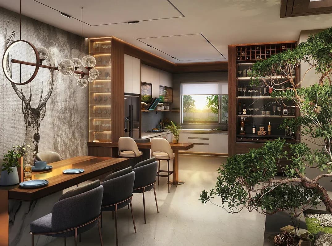 Sattva Springs: Type 5 Villa Kitchen and Dining (artist’s impression)
