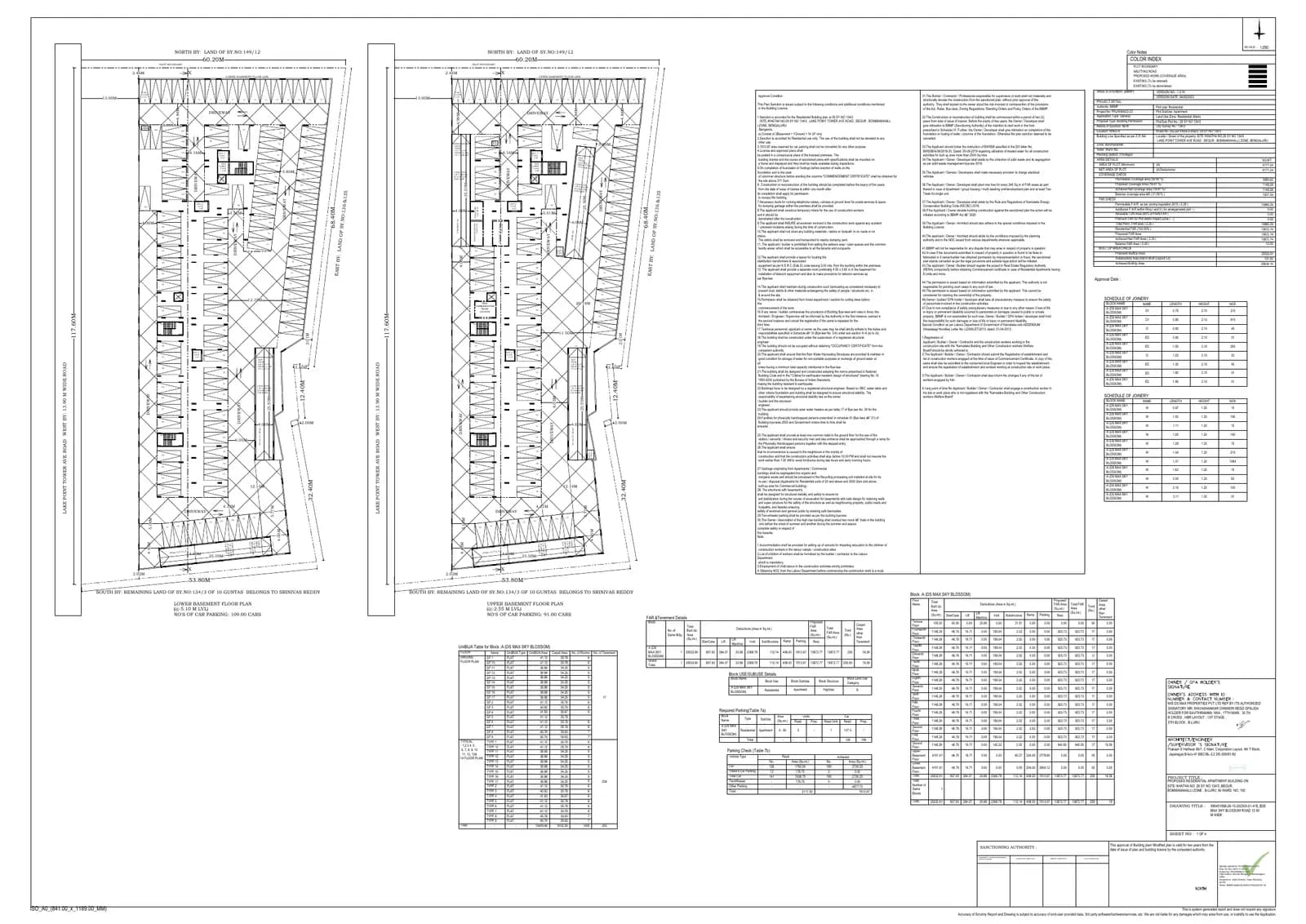 DS Max Sky Blossom: Approved Building/Plotting Plan, page 1 (filed with Karnataka RERA)