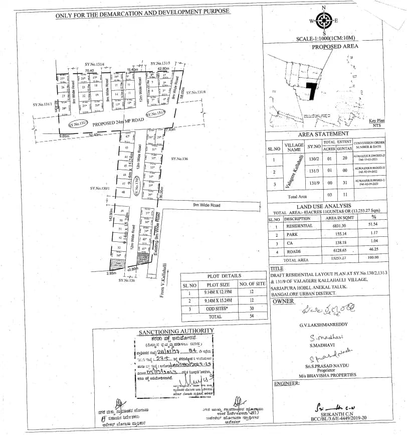Casa Life By Bhavisha Homes: Approved Layout Plan (filed with Karnataka RERA)