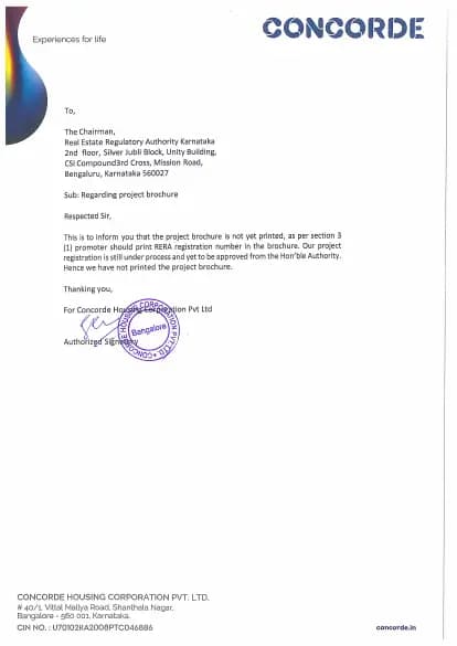 Concorde Mayfair: Brochure (filed with Karnataka RERA)
