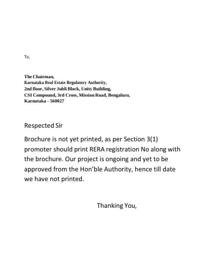 Sapthagiri Nirvana: Brochure (filed with Karnataka RERA)
