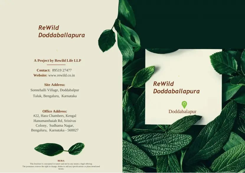 Rewild Doddaballapura: Brochure, page 1 (filed with Karnataka RERA)