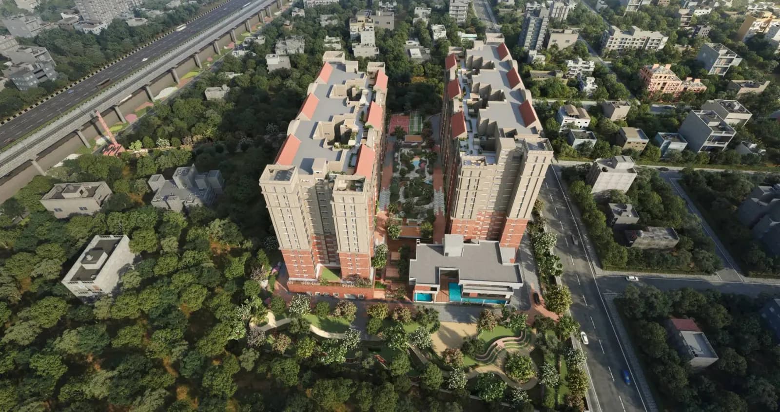 Brigade Insignia: Aerial top view of six tower layout (artist’s impression)