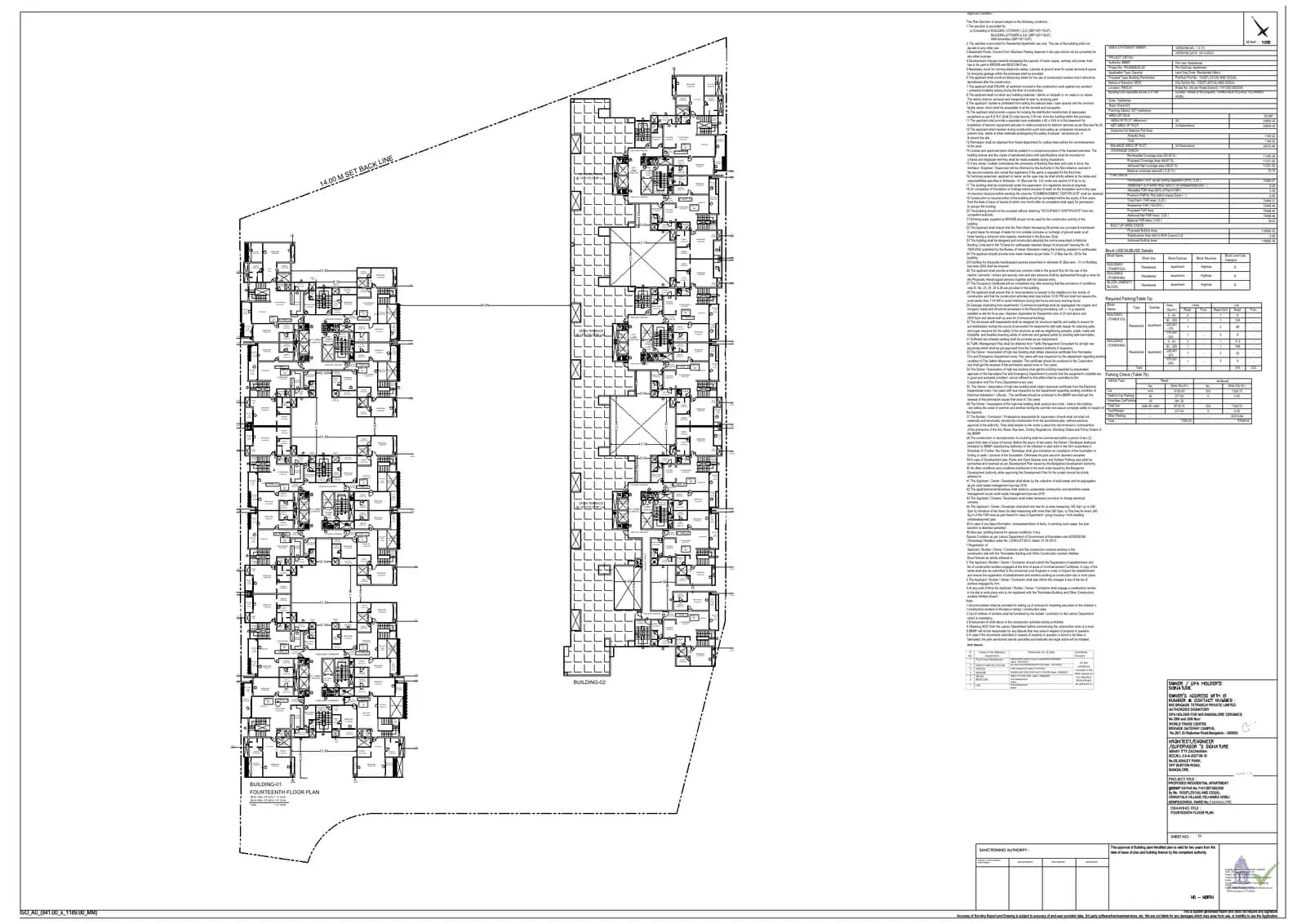 Brigade Insignia: 14th Floor Plan.pdf (filed with Karnataka RERA)