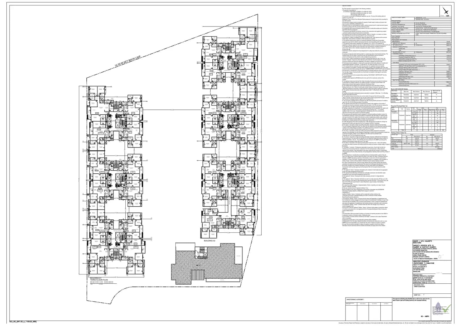 Brigade Insignia: 3rd Floor Plan.pdf (filed with Karnataka RERA)