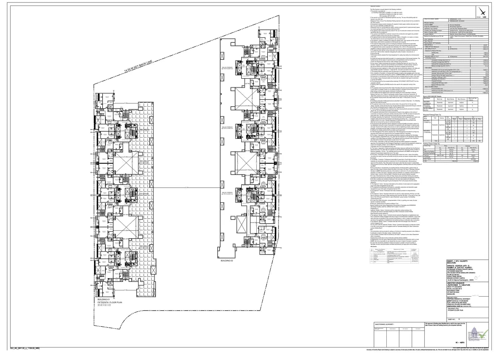 Brigade Insignia: 15th Floor Plan.pdf (filed with Karnataka RERA)