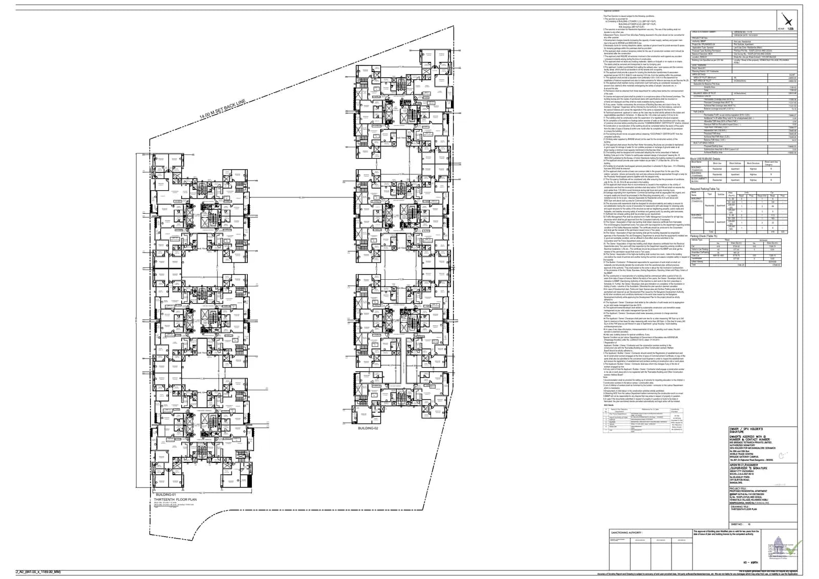 Brigade Insignia: 13th Floor Plan.pdf (filed with Karnataka RERA)
