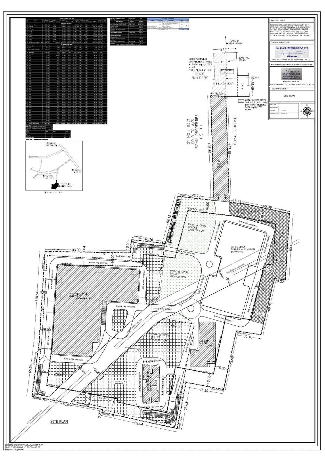 Ayatana Residences E-City: Approved Layout Plan (filed with Karnataka RERA)