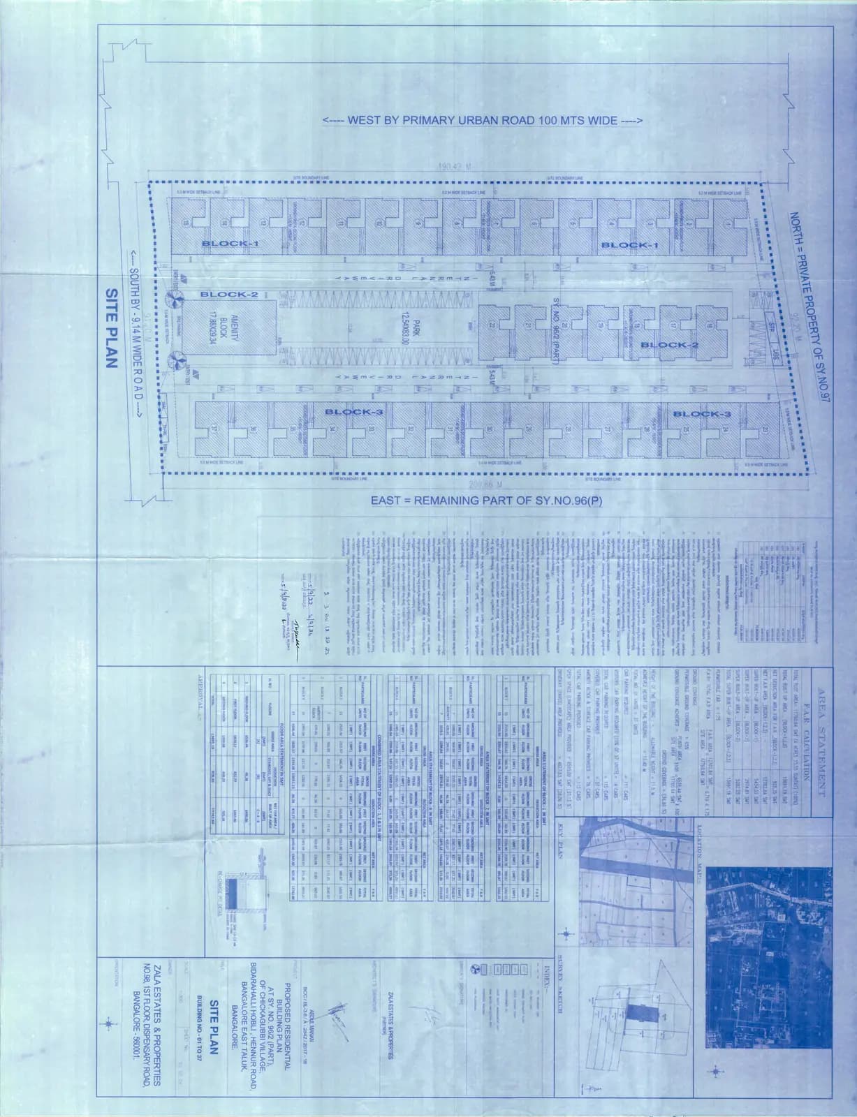 Zala Prados: Existing Layout Plan (filed with Karnataka RERA)