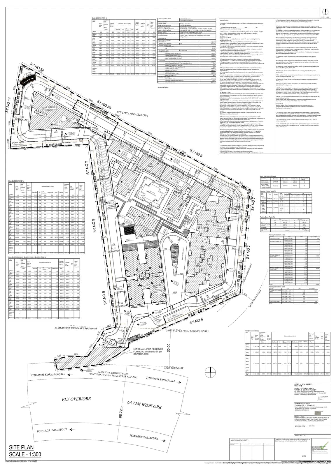 Sobha Infinia: Existing Layout Plan (filed with Karnataka RERA)