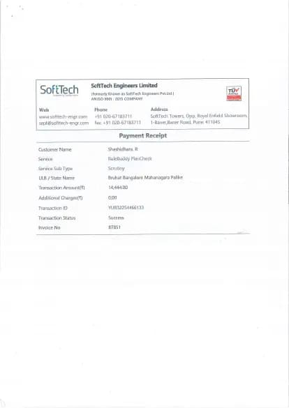 Prestige Camden Gardens: Camden Building plan payment receipt, page 1 (filed with Karnataka RERA)