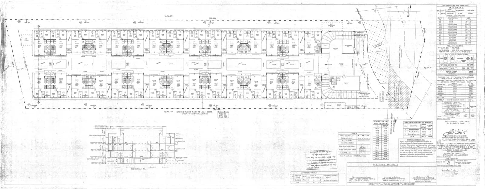 Navavedam's SunCrest: Existing Layout Plan (filed with Karnataka RERA)