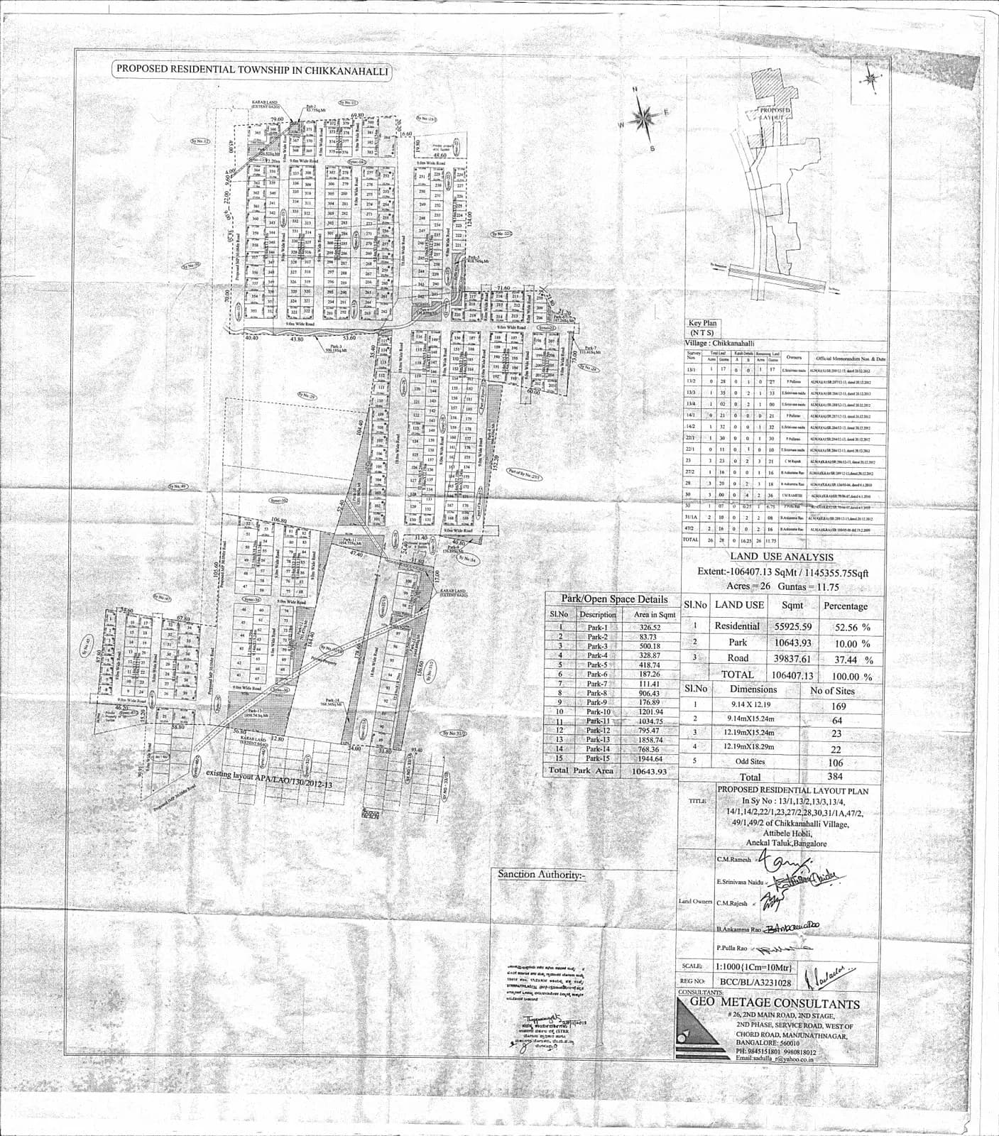 Mahidhara CMR PPR Fortune City: Approved Layout Plan (filed with Karnataka RERA)