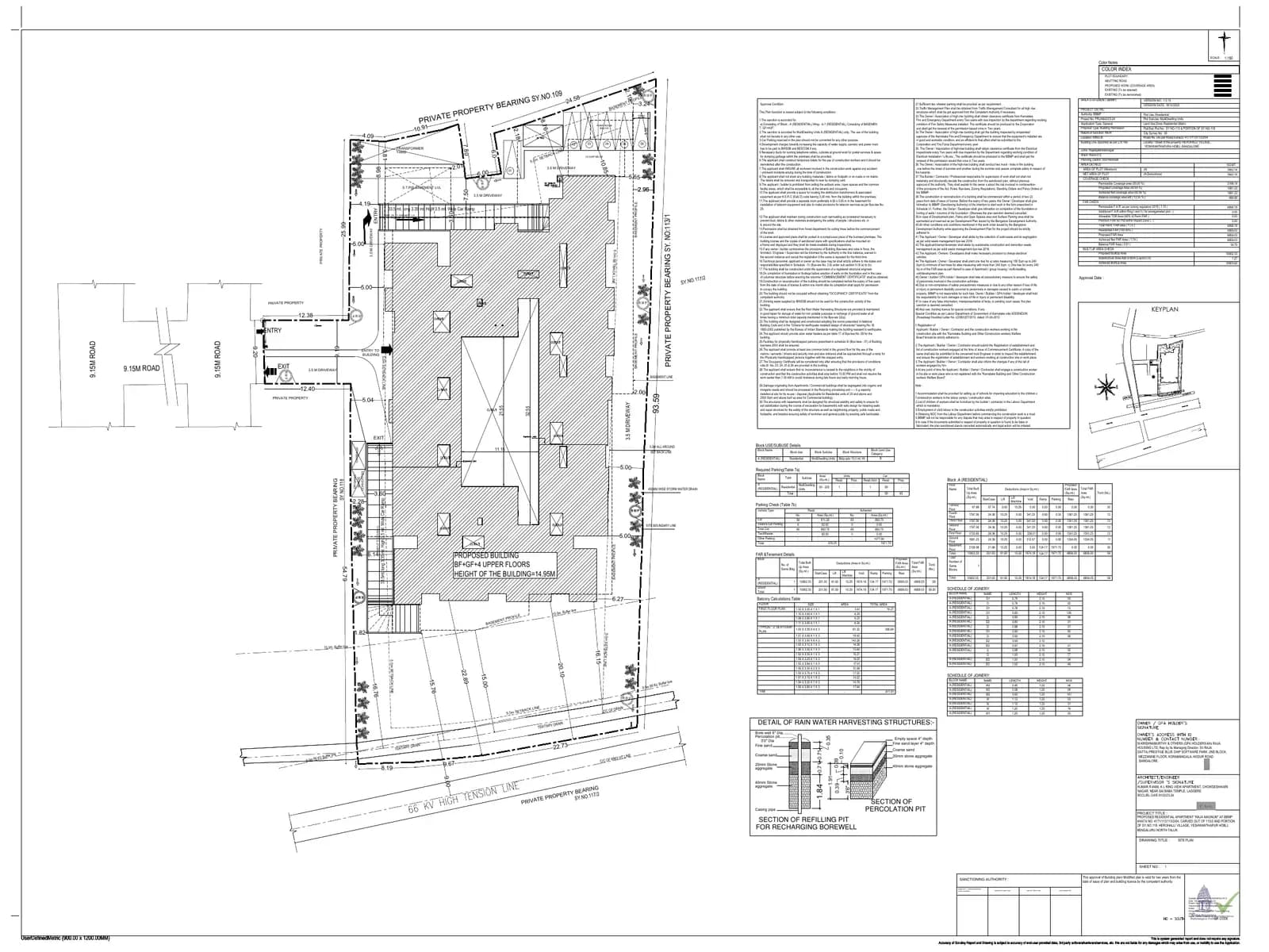 Raja Magnum: Approved Building Plan, page 1 (filed with Karnataka RERA)