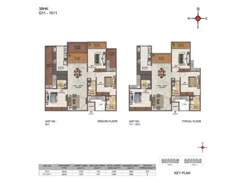 Casagrand Casablanca floor plan: 3 BHK ground floor plan