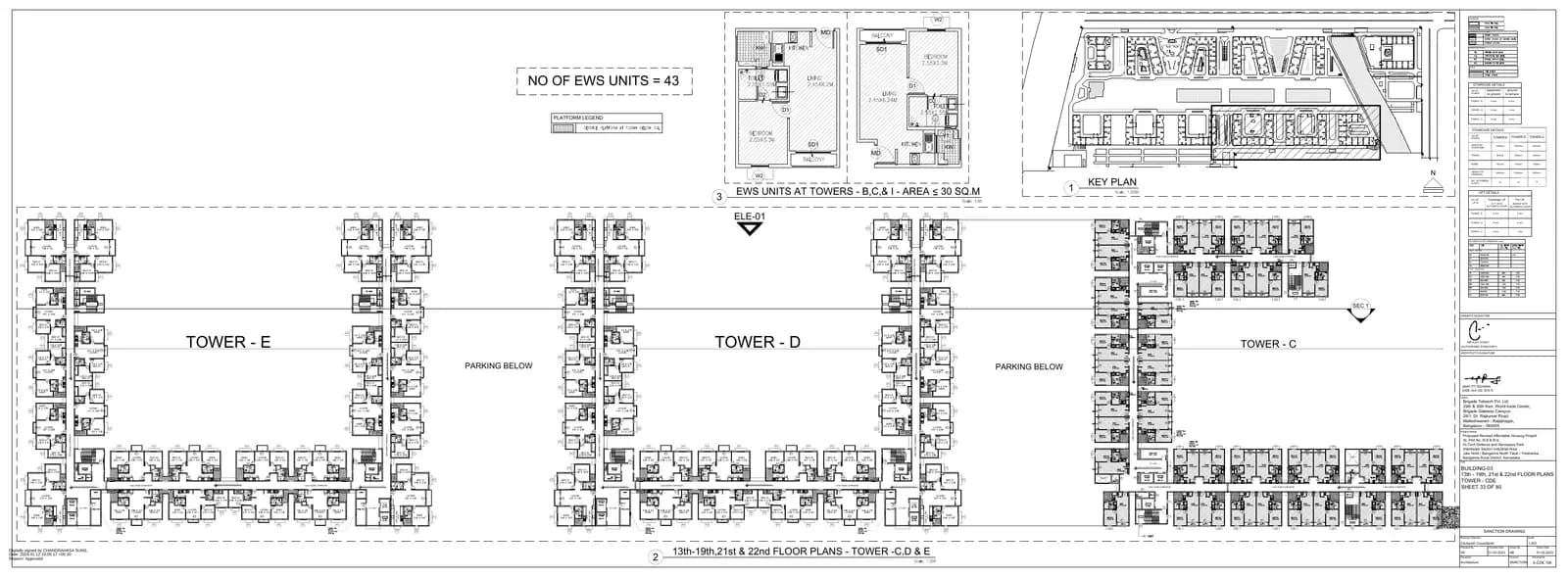 Cobalt at Brigade El Dorado: BUILDING 03 Tower C 13th to 19th and 21st and 22nd Typical Floor Plan.pdf (filed with Karnataka RERA)