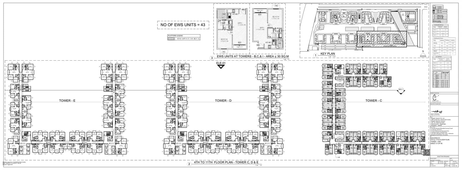 Cobalt at Brigade El Dorado: BUILDING 03 Tower C 4th to 11th Typical Floor Plan.pdf (filed with Karnataka RERA)