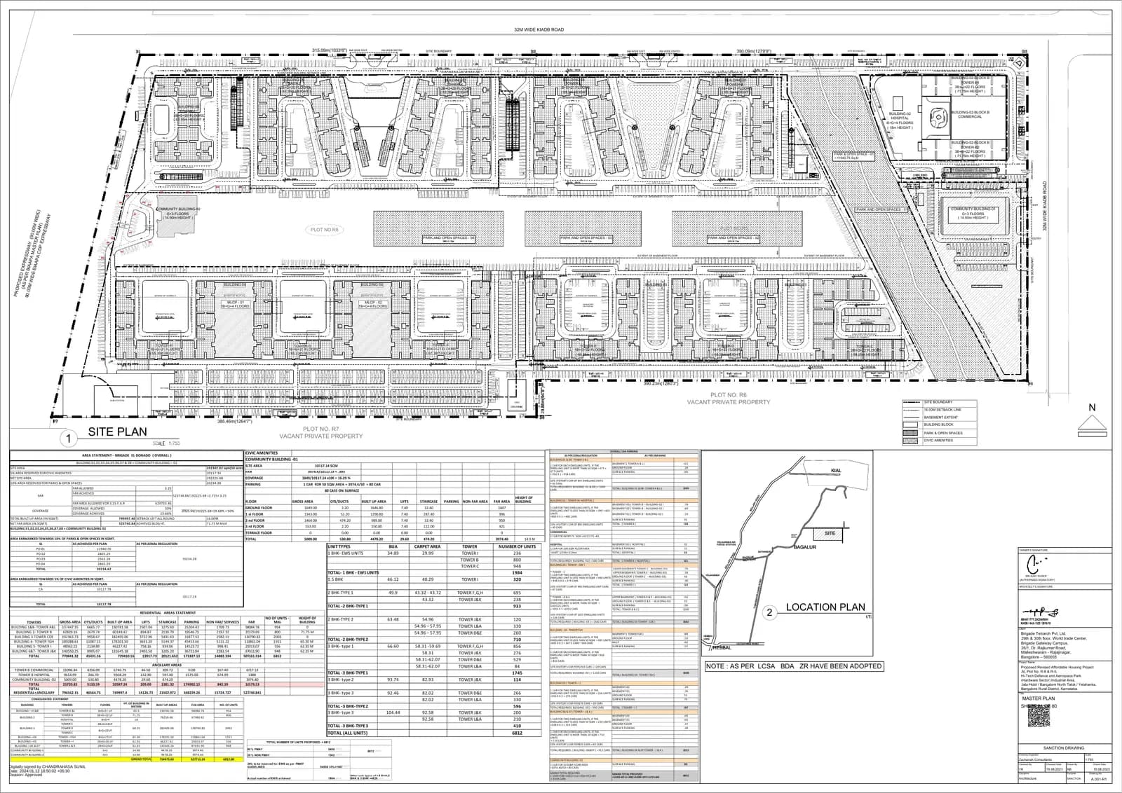 Cobalt at Brigade El Dorado: Existing Layout Plan (filed with Karnataka RERA)