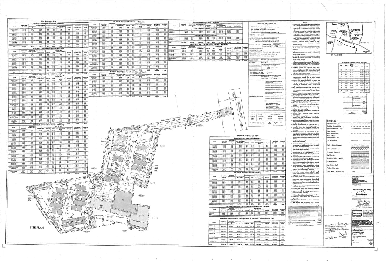 DSR The Address: DSR THE ADDRESS SANCTIONED PLAN.pdf, page 1 (filed with Karnataka RERA)