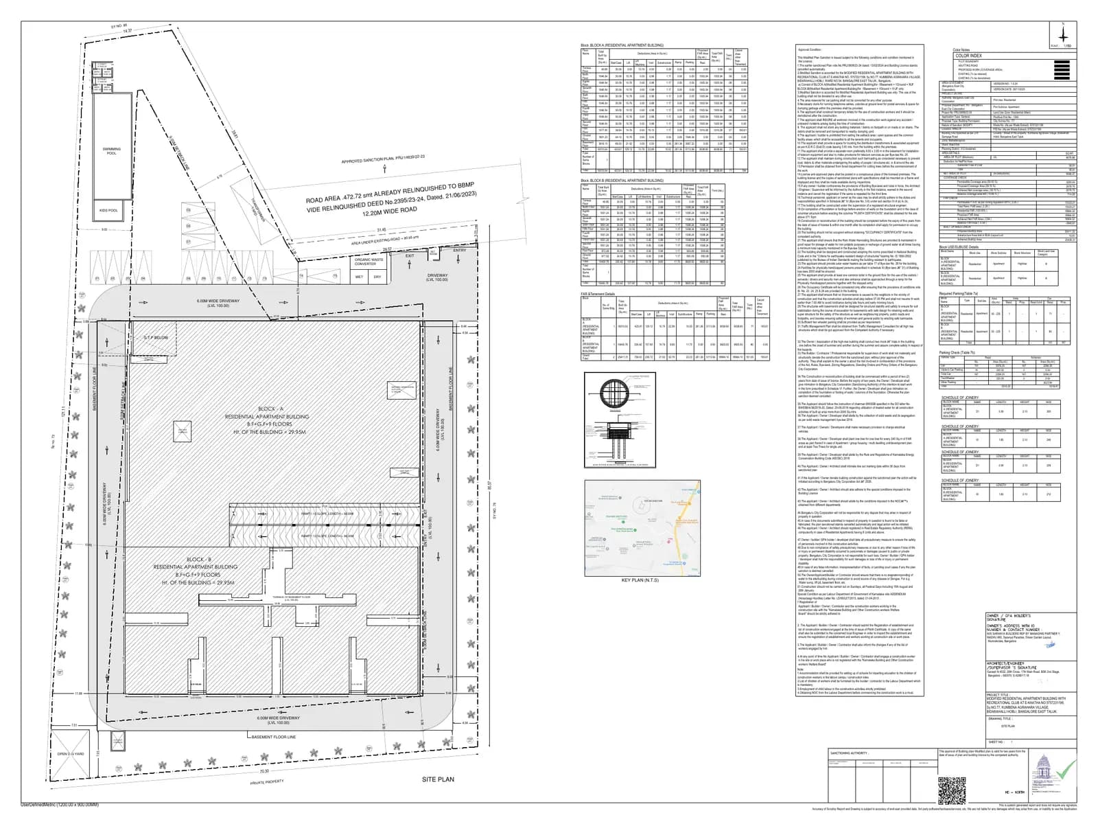 Saranya Swarovski: Approved plan.pdf, page 1 (filed with Karnataka RERA)