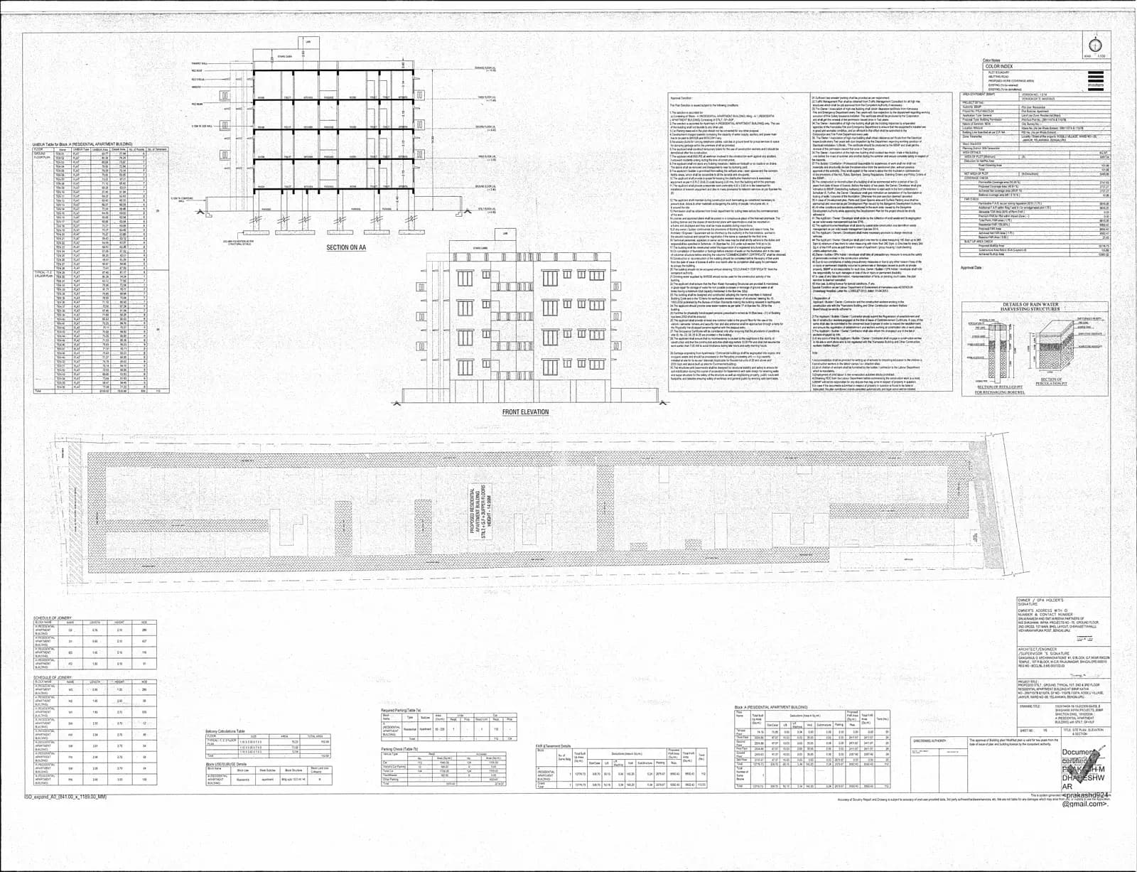 Shashank Akshaya: Approved Building/Plotting Plan, page 1 (filed with Karnataka RERA)