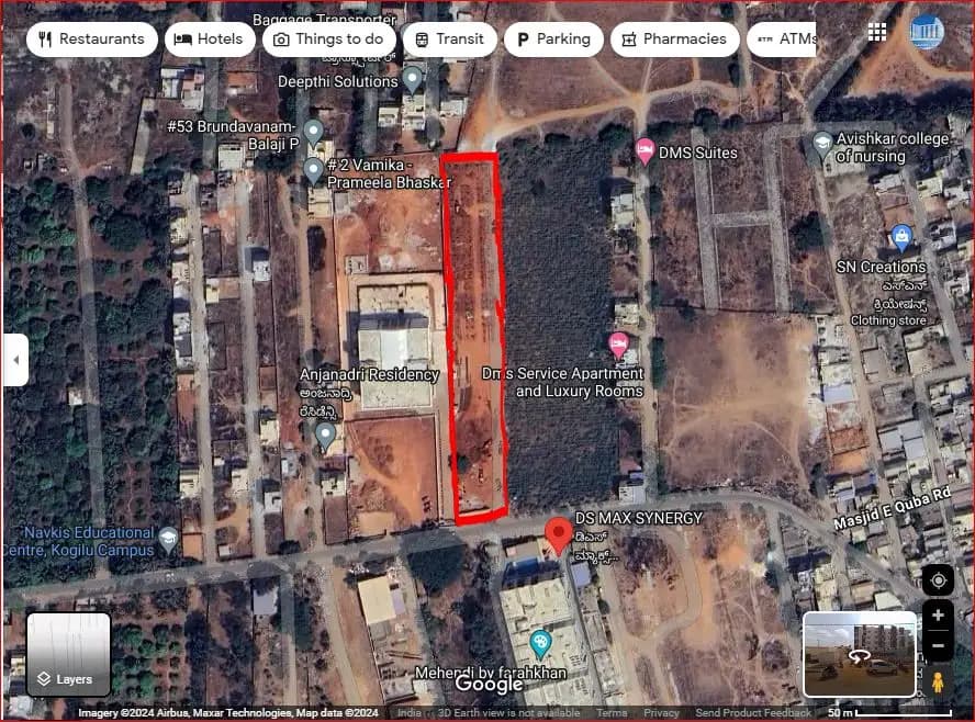 Shashank Akshaya: Location Demarcation in Google Satellite image.JPG (filed with Karnataka RERA)