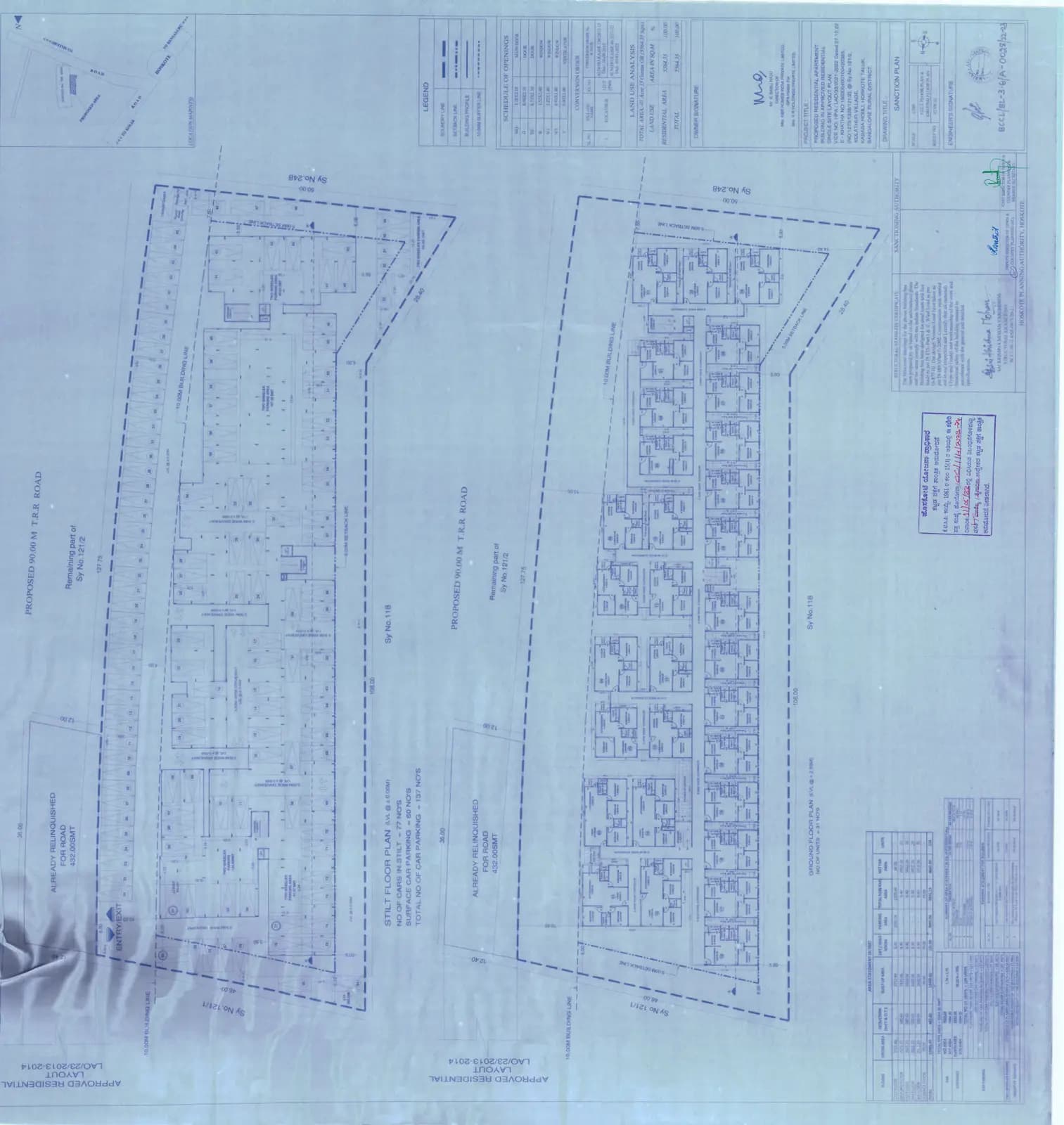 KBR Prime: Existing Layout Plan (filed with Karnataka RERA)