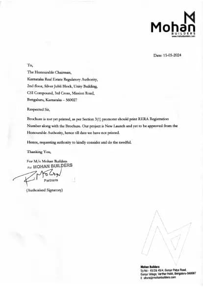 Mohan Tritone: Brochure (filed with Karnataka RERA)