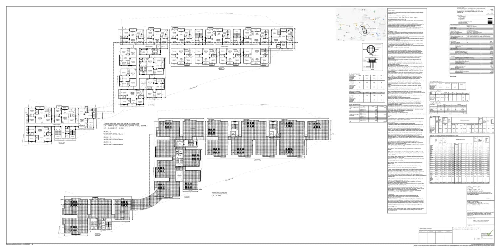 Mohan Tritone: Typical 2nd to 4th 6th to 8th, 10th and 11th Floor Plan and Terrace Floor Plan.pdf (filed with Karnataka RERA)