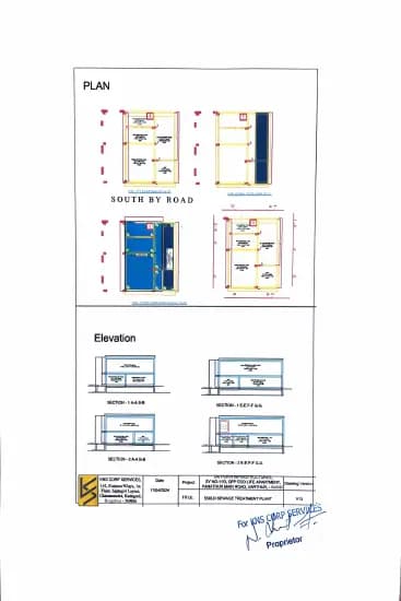 Purvi Arvindam: SPIS 55KLD STP Plan and Elevation (filed with Karnataka RERA)