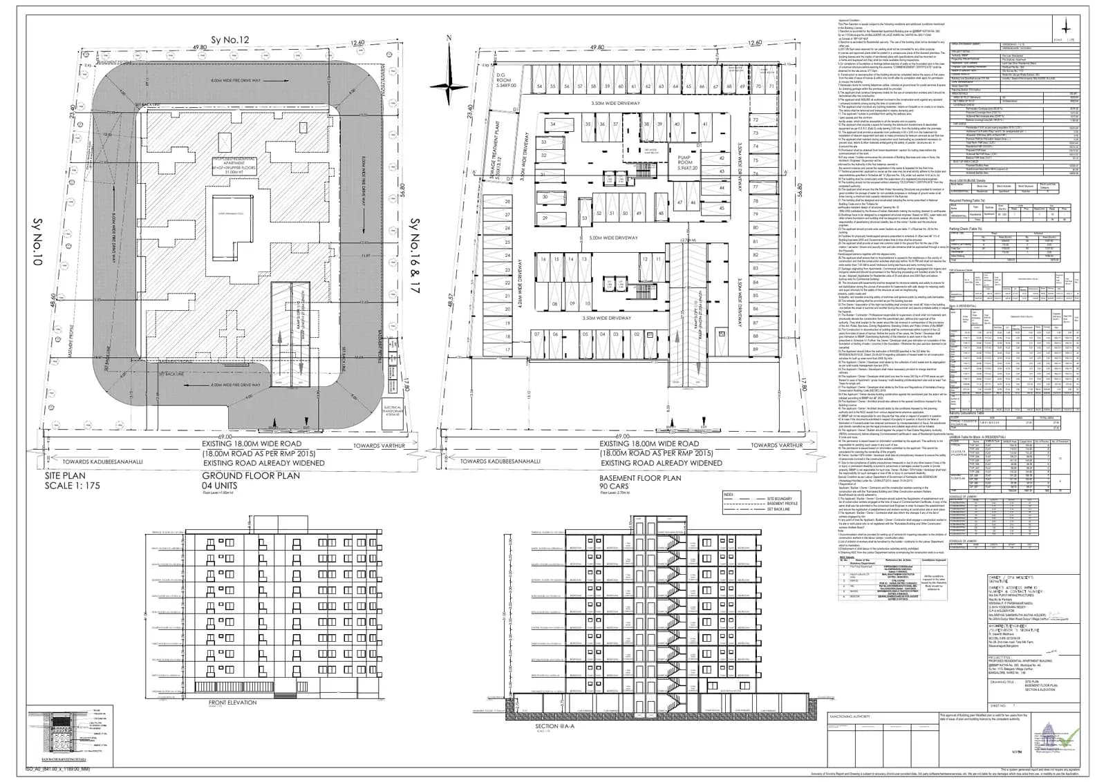 Purvi Arvindam: Approved Layout Plan (filed with Karnataka RERA)