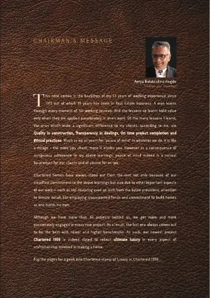 Chartered 1956: Brochure, page 3 (filed with Karnataka RERA)
