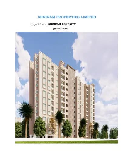 Shriram Serenity: Brochure, page 1 (filed with Karnataka RERA)