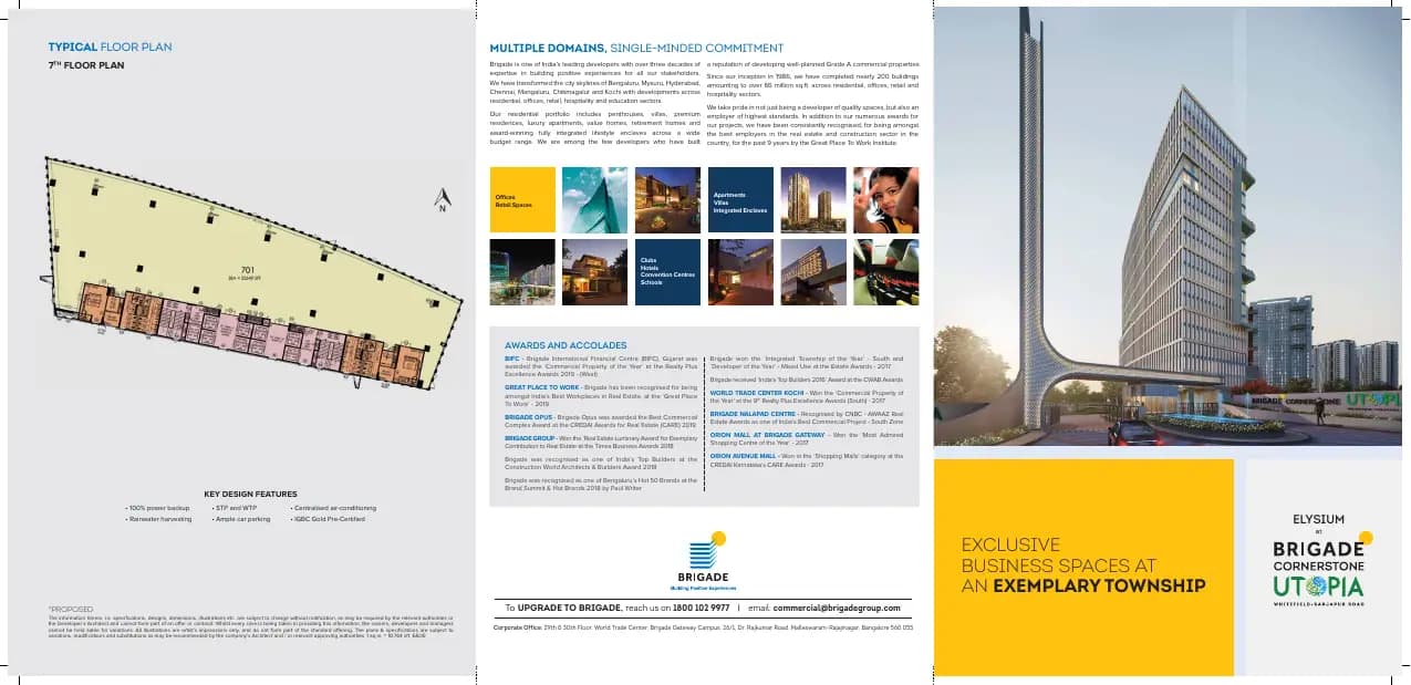 Elysium at Brigade Cornerstone Utopia: Brochure, page 1 (filed with Karnataka RERA)