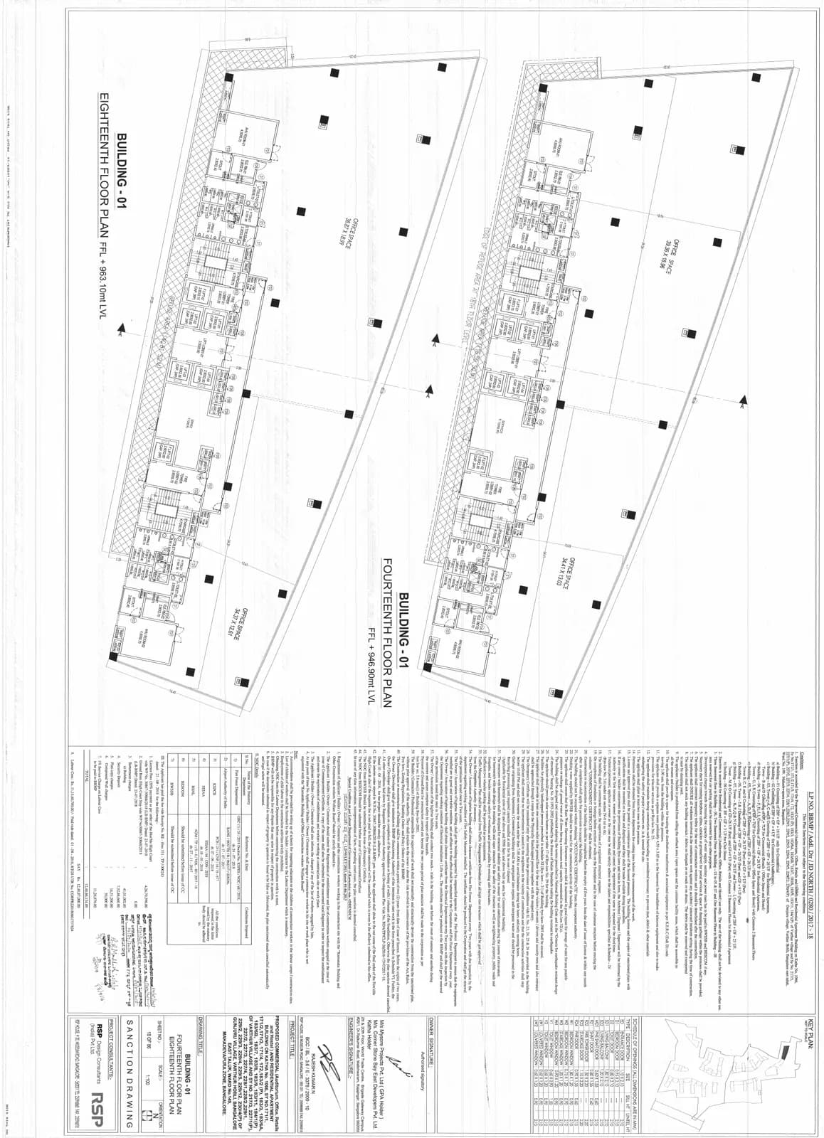 Elysium at Brigade Cornerstone Utopia: Building 1 - 14th & 18th Floor Plan.pdf (filed with Karnataka RERA)