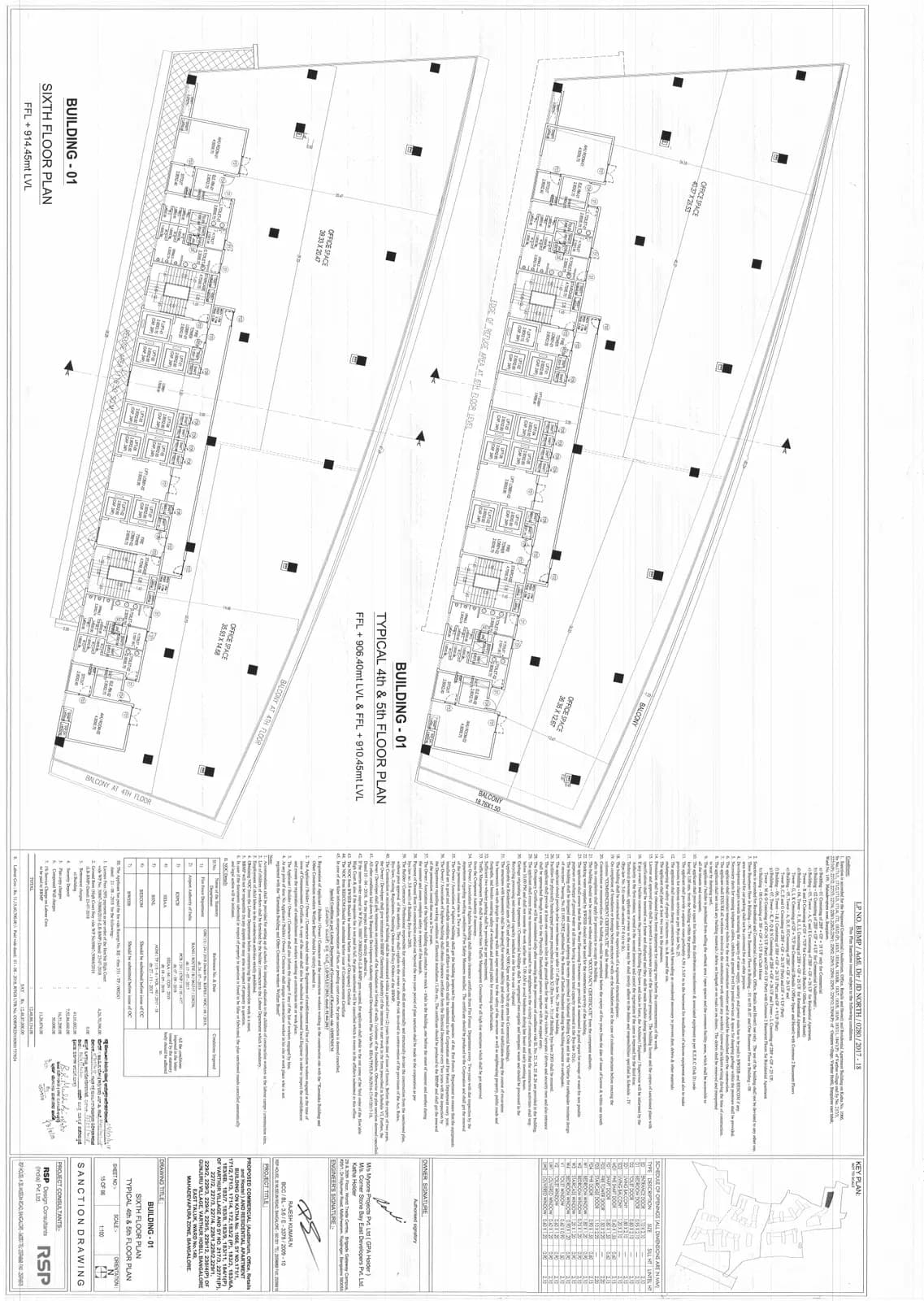 Elysium at Brigade Cornerstone Utopia: Building 1 - 4th, 5th & 6th Floor Plan.pdf (filed with Karnataka RERA)