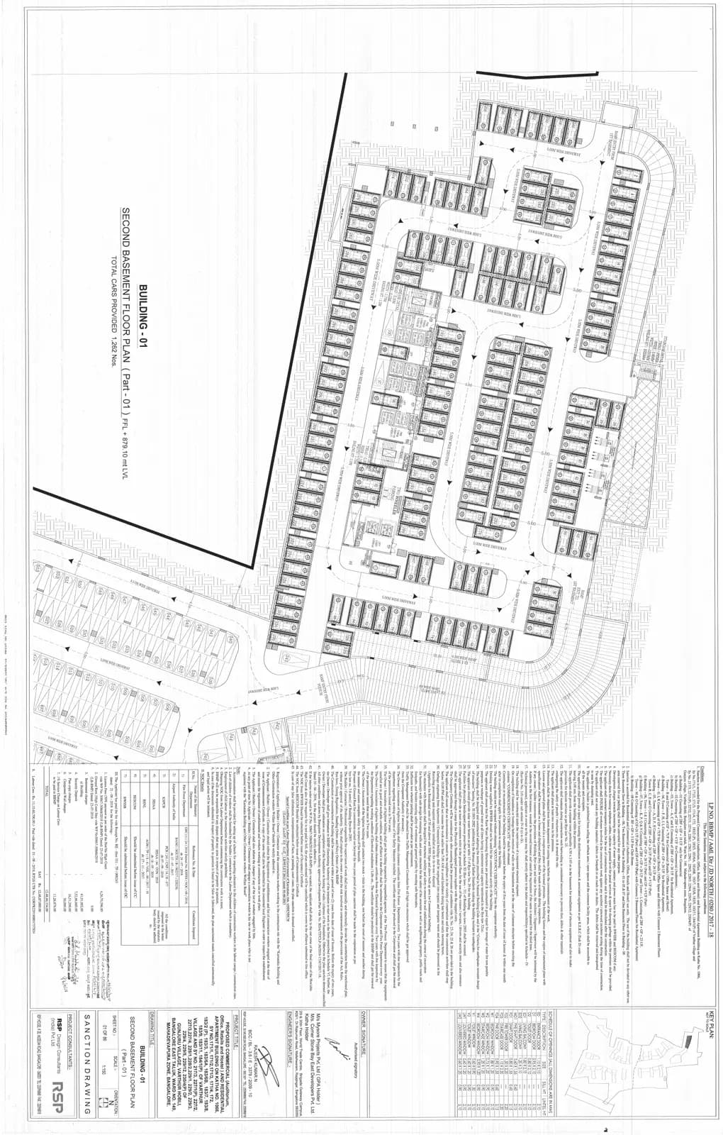 Elysium at Brigade Cornerstone Utopia: Building 1 - 2nd Basement Floor Plan.pdf (filed with Karnataka RERA)