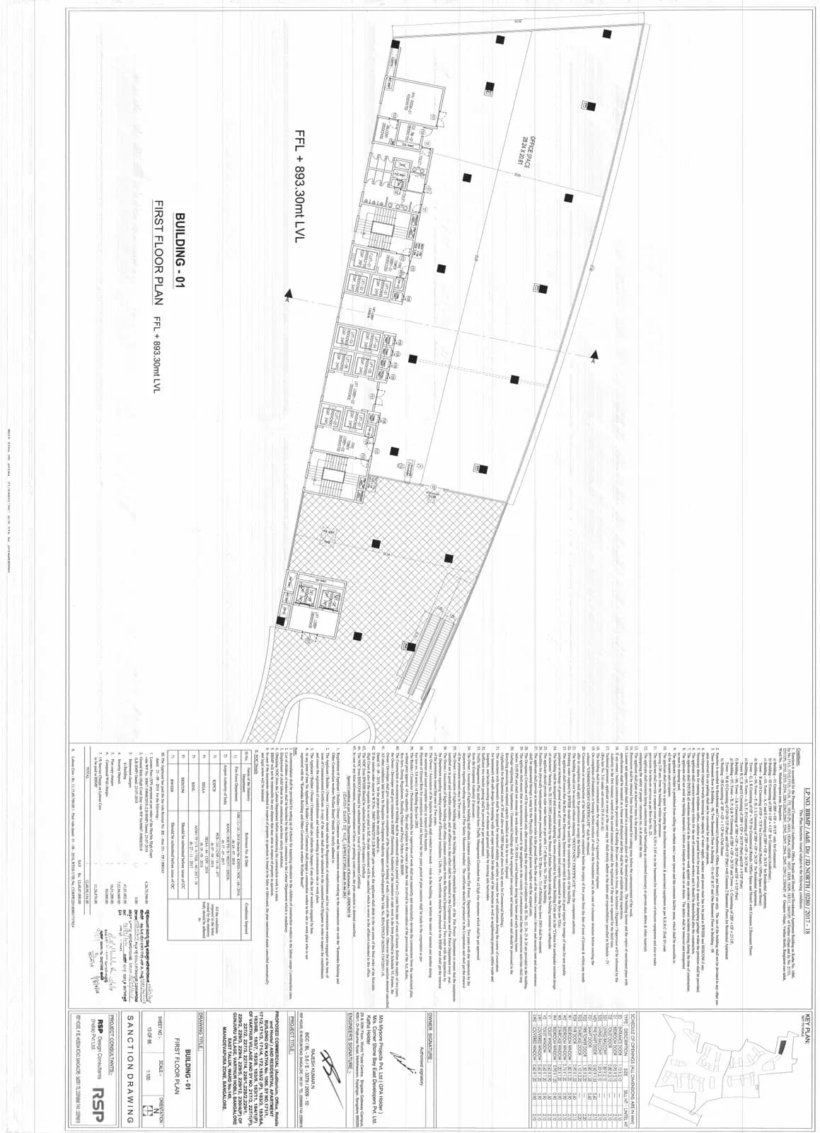 Elysium at Brigade Cornerstone Utopia: Building 1 - 1st Floor Plan.pdf (filed with Karnataka RERA)