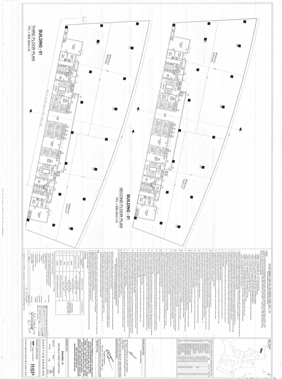 Elysium at Brigade Cornerstone Utopia: Building 1 - 2nd & 3rd Floor Plan.pdf (filed with Karnataka RERA)
