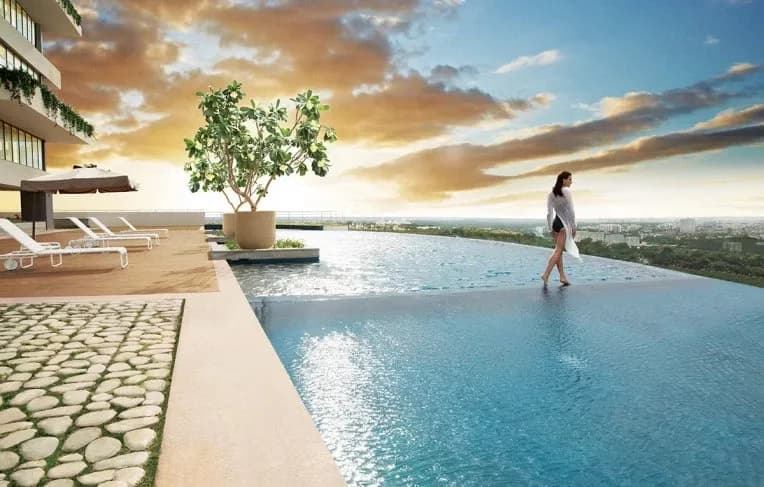 Promont Phase II: Outdoor infinity edge pool with city views (artist’s impression)