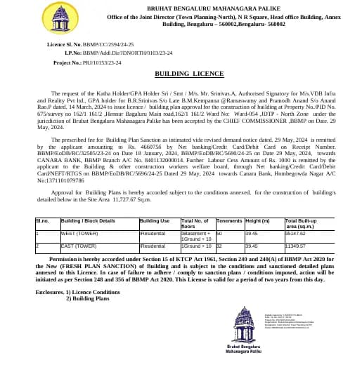 True North by Livingwalls: Approved Layout Plan (filed with Karnataka RERA)