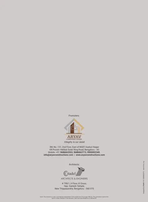 Aryav Windfields: Brochure, page 5 (filed with Karnataka RERA)
