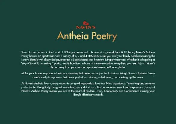 Navin'S Antheia Poetry: Brochure, page 2 (filed with Karnataka RERA)